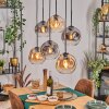 Ripoll hanging light, globe light, pendant light Amber, clear, Smoke-coloured, 6-light sources