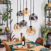 Ripoll hanging light, globe light, pendant light Amber, clear, Smoke-coloured, 6-light sources