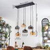 Ripoll hanging light, globe light, pendant light Amber, clear, Smoke-coloured, 6-light sources