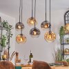 Ripoll hanging light, globe light, pendant light Amber, clear, Smoke-coloured, 6-light sources