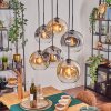 Ripoll hanging light, globe light, pendant light Amber, clear, Smoke-coloured, 6-light sources