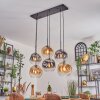 Ripoll hanging light, globe light, pendant light Amber, clear, Smoke-coloured, 6-light sources