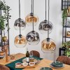 Ripoll hanging light, globe light, pendant light Amber, clear, Smoke-coloured, 6-light sources