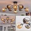 Koyoto ceiling light, globe light 86 cm Amber, chrome, Smoke-coloured, 8-light sources
