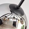 Koyoto ceiling light, globe light 86 cm Amber, chrome, Smoke-coloured, 8-light sources