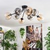 Koyoto ceiling light, globe light 86 cm Amber, clear, Smoke-coloured, 8-light sources