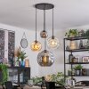 Ripoll hanging light, globe light, Cluster pendant lamp Amber, chrome, clear, Smoke-coloured, 4-light sources