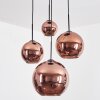 Koyoto hanging light, globe light, Cluster pendant lamp coppery, 4-light sources