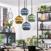 Koyoto hanging light, globe light, Cluster pendant lamp blue, gold, green, 4-light sources