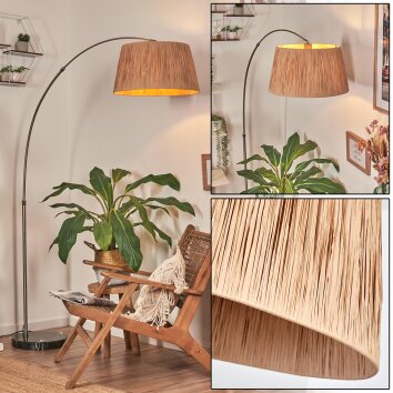 Granja floor lamp, Arch lamps matt nickel, black, 1-light source