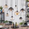 Koyoto hanging light, globe light, pendant light Amber, clear, Smoke-coloured, 8-light sources