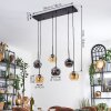 Ripoll hanging light, globe light, pendant light Amber, Smoke-coloured, 6-light sources