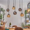 Ripoll hanging light, globe light, pendant light Amber, Smoke-coloured, 6-light sources