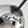Koyoto ceiling light, globe light 86 cm Amber, chrome, clear, Smoke-coloured, 8-light sources