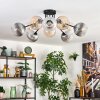 Koyoto ceiling light, globe light 81 cm Amber, clear, Smoke-coloured, 10-light sources