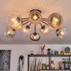 Koyoto ceiling light, globe light 81 cm Amber, clear, Smoke-coloured, 10-light sources
