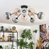 Koyoto ceiling light, globe light 81 cm Amber, clear, Smoke-coloured, 10-light sources