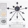 Koyoto ceiling light, globe light 81 cm Amber, clear, Smoke-coloured, 10-light sources