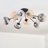 Koyoto ceiling light, globe light 81 cm Amber, clear, Smoke-coloured, 10-light sources