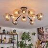 Koyoto ceiling light, globe light 81 cm Amber, clear, Smoke-coloured, 10-light sources
