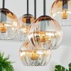 Koyoto ceiling light, globe light 33 cm Amber, clear, 5-light sources