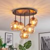 Koyoto ceiling light, globe light 33 cm Amber, 5-light sources