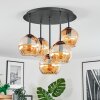 Koyoto ceiling light, globe light 33 cm Amber, 5-light sources
