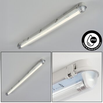 Ilena outdoor ceiling light, outdoor light, bathroom light, spotlight, ceiling light LED grey, 1-light source