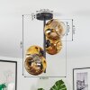 Ripoll ceiling light, globe light gold, clear, 4-light sources