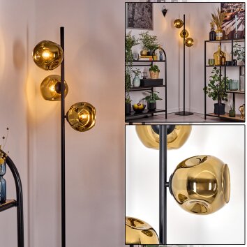 Ripoll globe light, floor lamp gold, 3-light sources