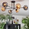 Ripoll ceiling light, globe light Amber, Smoke-coloured, 6-light sources