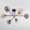 Ripoll ceiling light, globe light Amber, Smoke-coloured, 6-light sources