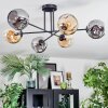 Ripoll ceiling light, globe light Amber, Smoke-coloured, 6-light sources