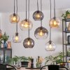 Koyoto hanging light, globe light, pendant light Amber, clear, Smoke-coloured, 8-light sources