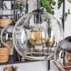 Koyoto hanging light, globe light, pendant light Amber, clear, Smoke-coloured, 6-light sources