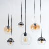 Koyoto hanging light, globe light, pendant light Amber, clear, Smoke-coloured, 6-light sources