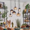 Koyoto hanging light, globe light, pendant light Amber, clear, Smoke-coloured, 6-light sources