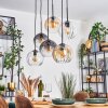 Koyoto hanging light, globe light, pendant light Amber, clear, Smoke-coloured, 6-light sources