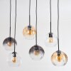 Koyoto hanging light, globe light, pendant light Amber, clear, Smoke-coloured, 6-light sources