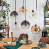 Koyoto hanging light, globe light, pendant light Amber, clear, Smoke-coloured, 6-light sources