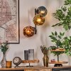 Ripoll globe light, wall light blue, gold, coppery, 3-light sources