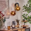 Ripoll globe light, wall light blue, gold, coppery, 3-light sources