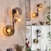 Ripoll globe light, wall light Amber, clear, Smoke-coloured, 3-light sources
