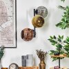 Ripoll globe light, wall light gold, coppery, Smoke-coloured, 3-light sources