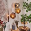 Ripoll globe light, wall light gold, coppery, Smoke-coloured, 3-light sources