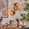 Ripoll globe light, wall light gold, clear, coppery, Smoke-coloured, 3-light sources