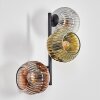 Ripoll globe light, wall light gold, clear, coppery, Smoke-coloured, 3-light sources