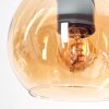 Koyoto hanging light, globe light, pendant light Amber, chrome, clear, Smoke-coloured, 6-light sources