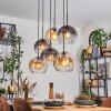 Koyoto hanging light, globe light, pendant light Amber, clear, Smoke-coloured, 6-light sources
