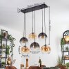 Koyoto hanging light, globe light, pendant light Amber, clear, Smoke-coloured, 6-light sources